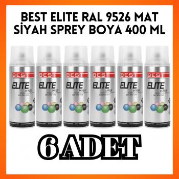 Best Elite Sprey Boya Mat Siyah Jant Boyası 400ml. Ral9526 - 6 ADET