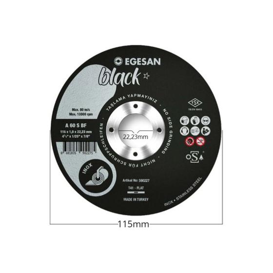 Egesan Black İnox Metal Kesici 115x1